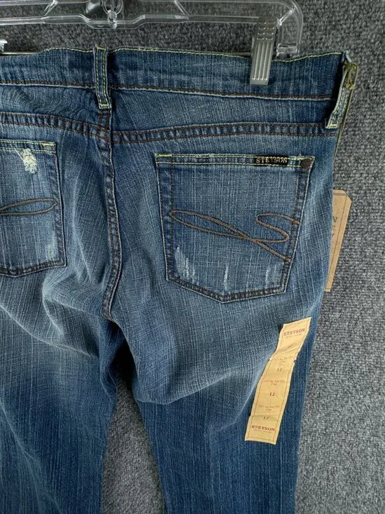 NWT Stetson Women Blue Cotton Blend 816 Fit Cropped Jeans Size 12 ACTL 34x28 - Picture 12 of 16